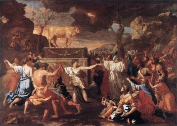 尼古拉斯 普桑 The Adoration of the Golden Calf, approx